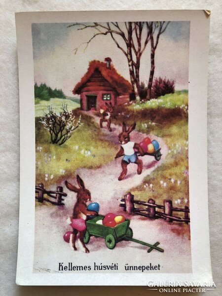 Old Easter postcard - postal clean -3.