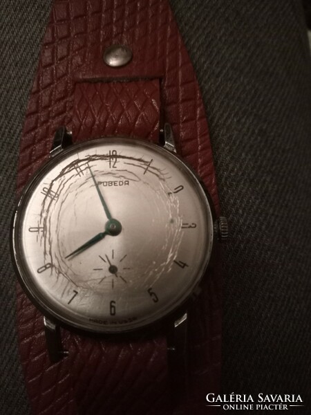 Vintage Soviet men's Pobeda wristwatch from the 1950s