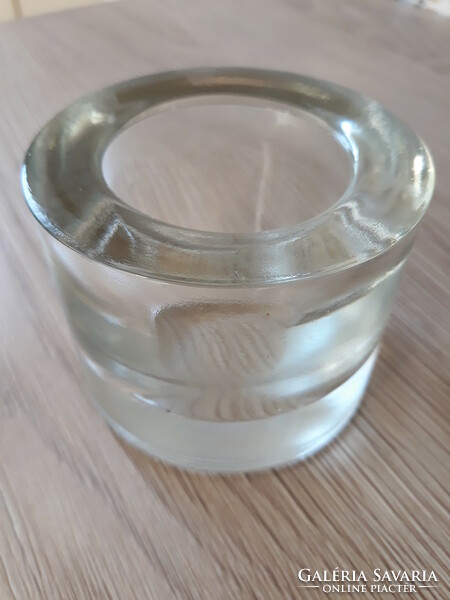 Modern candle holder or candle holder made of clear glass (0.5 kg)
