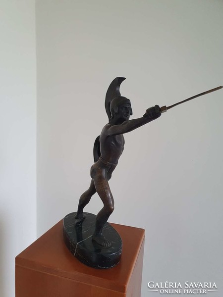 Bronze Roman soldier statue