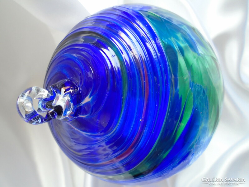 Larger size bubble blown Christmas ornament.