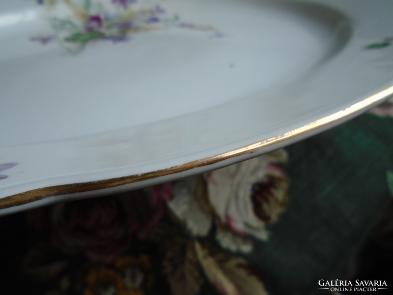 Violet, huge, antique, oval serving plate.