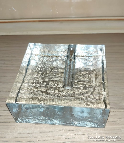 Art glass ice blokk solifleur váza német