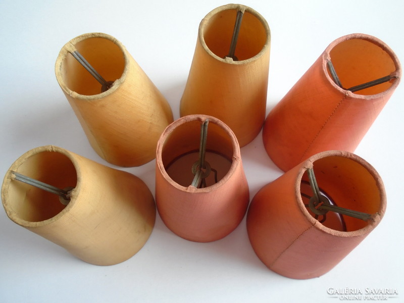 6 Pcs. Old canvas lampshade, lampshade from the 1950s.