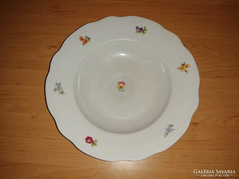 Zsolnay porcelán virágmintás mélytányér 23,5 cm  (2p)