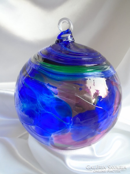 Larger size bubble blown Christmas ornament.