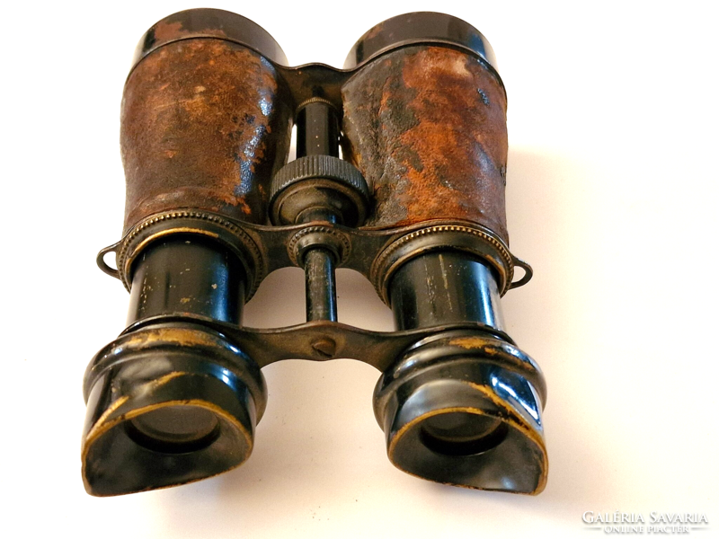 Binoculars with leather cover