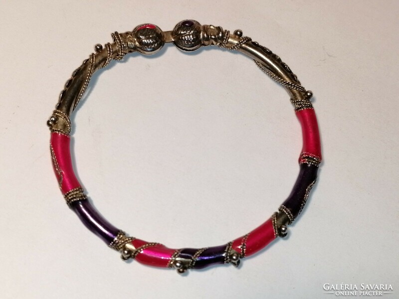 Pink and purple enamel bracelet (898)