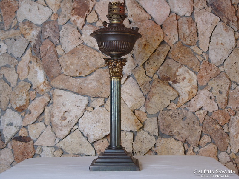 Huge old peroleum lamp with patina