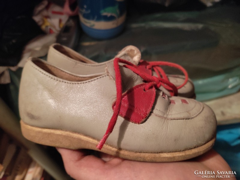 Vintage, retro leather children's shoes, baby shoes
