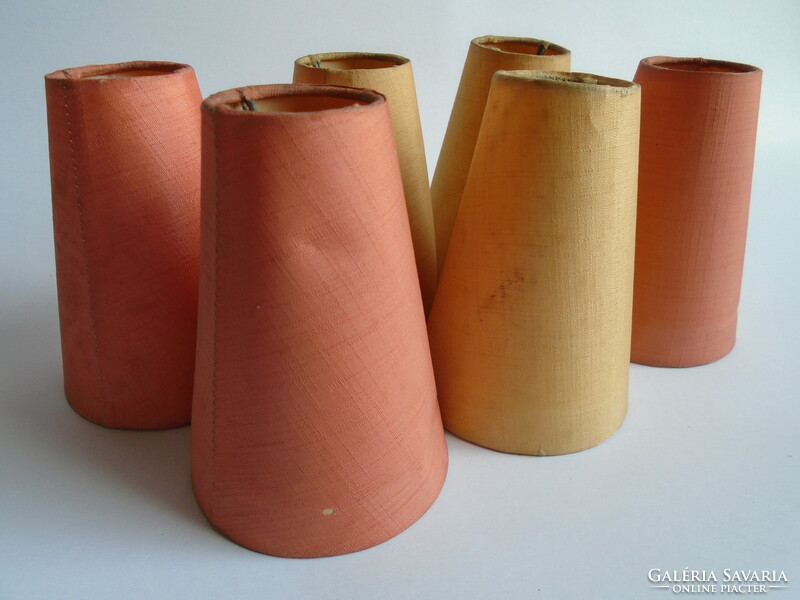 6 Pcs. Old canvas lampshade, lampshade from the 1950s.