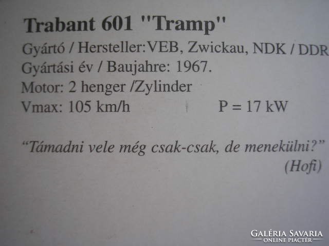 Trabant katonai Tramp 601 Támadni még csak-csak de menekülni?1967-es álom autó ritkaság gyűjteménybe