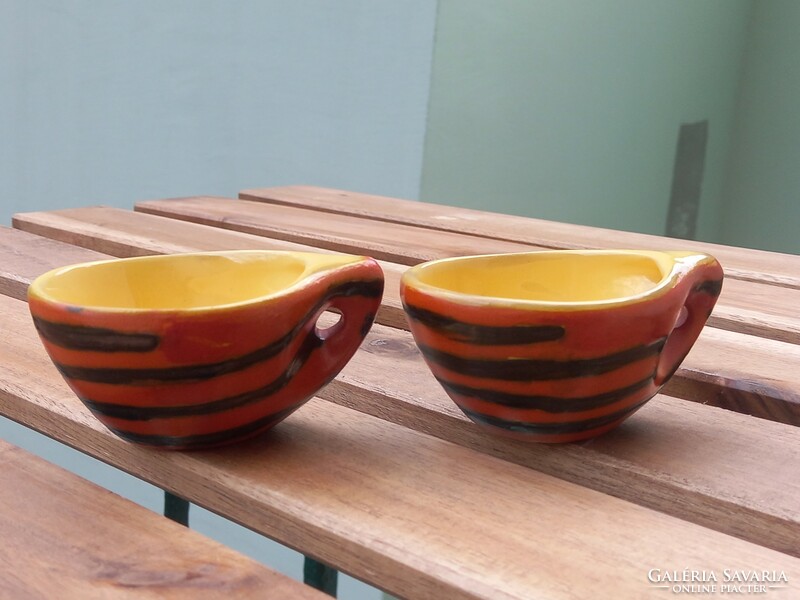 2 retro ceramic coffee cups - tofej ceramic coffee cups