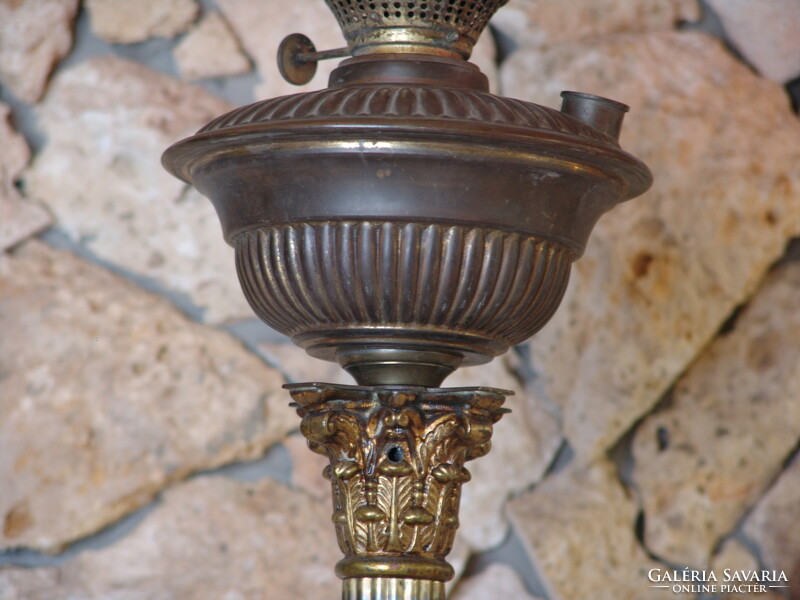 Huge old peroleum lamp with patina