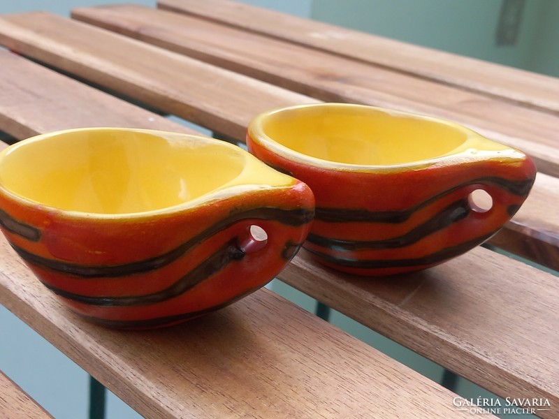 2 retro ceramic coffee cups - tofej ceramic coffee cups