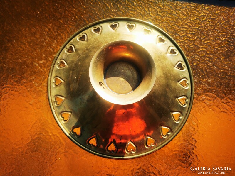 Fire enamel bowl with a copper heart