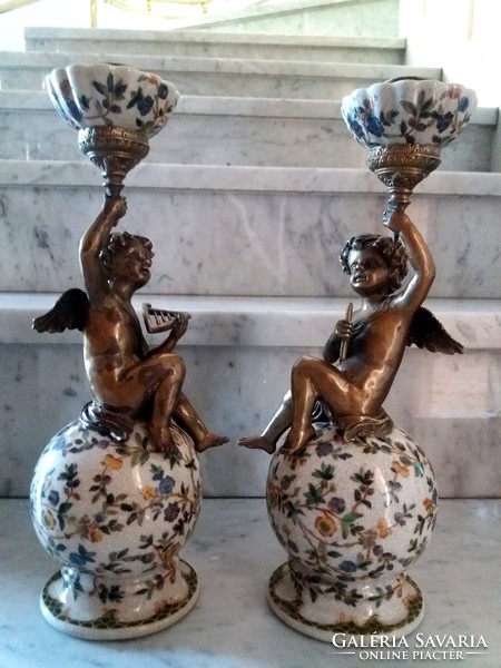 Baroque style - putto candle holders