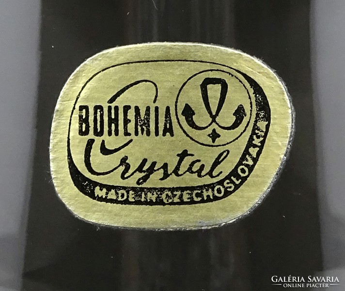 1L749 Bohémia cseh üveg pohár készlet 6 darab jelzett etikett cimkével