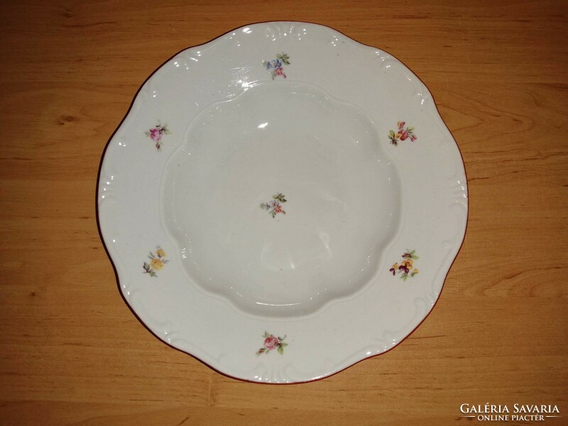 Zsolnay porcelain deep plate with flower pattern 24 cm (2p)