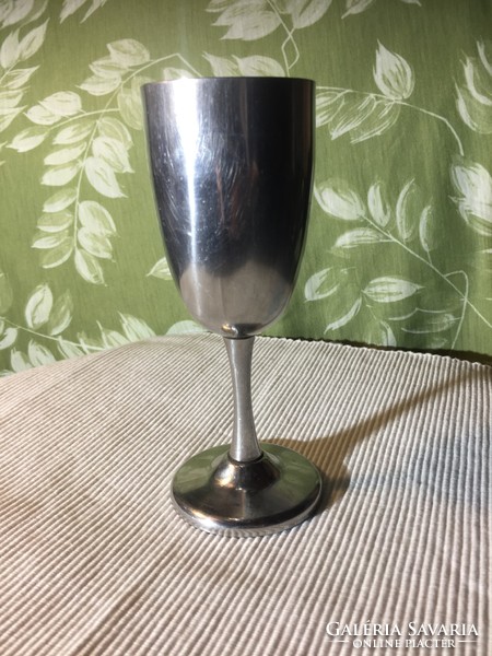 Swiss stainless steel wine glass with markings (79/1)