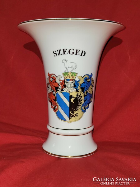 A large vase from Hólloháza, Szeged, with coat of arms