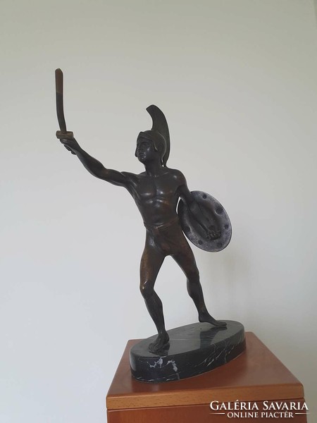 Bronze Roman soldier statue