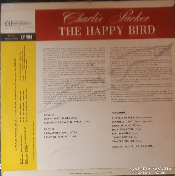 Charlie parker : the happy - vinyl vinyl record lp