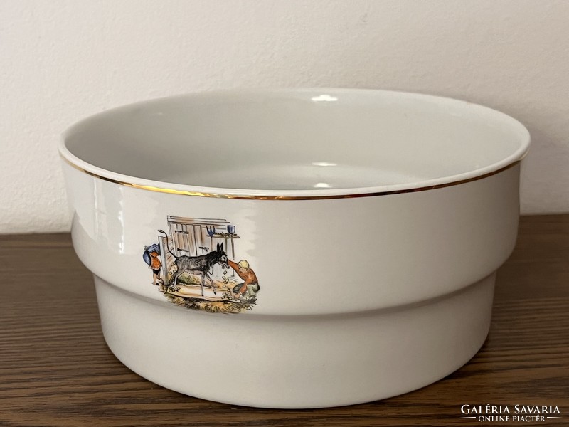 Hollohazi children's pattern rare bowl 19 cm atmero