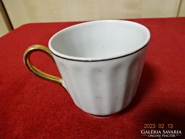 Russian porcelain coffee cup, richly gilded rim and bottom. Jokai.