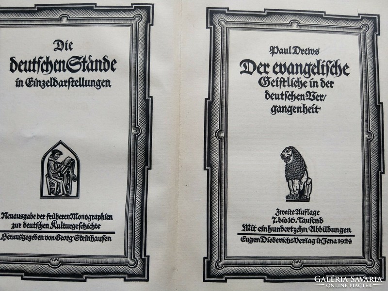 Der evangelische geistliche in der deutschen vergangenheit.Verlag diederichs 1924