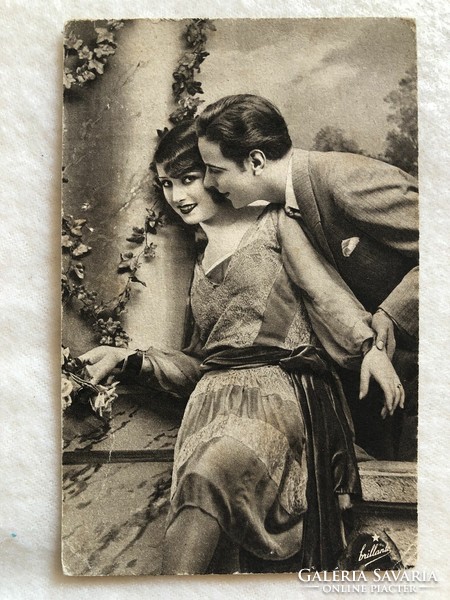 Antique, old romantic postcard -3.