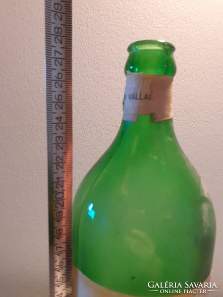 Retro ételecet címkés palack BUSZESZ régi ecetes üveg