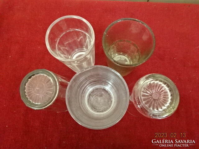 Five water glasses, each different, 2 dl. Jokai.