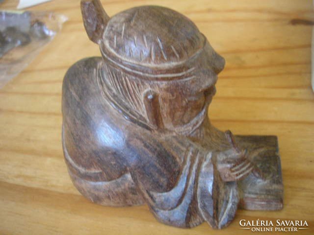 U2 translation office also netsuke antique Chinese wooden sculpture of the literate rarity