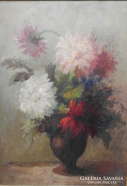 Flower still life - marked - quality painting
