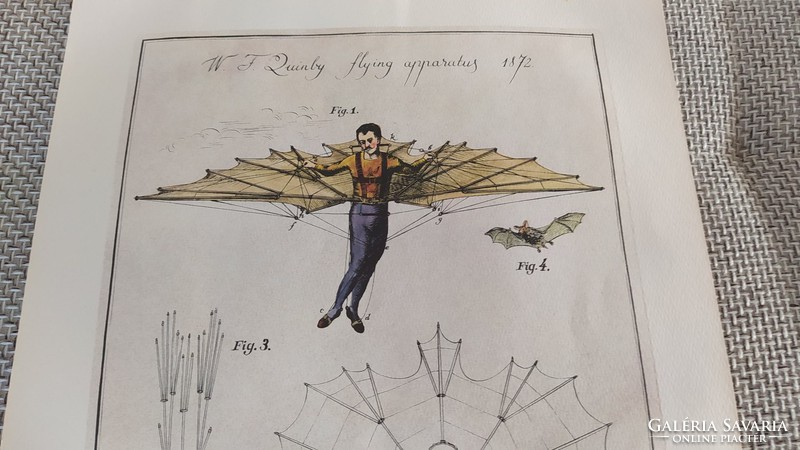 (K) Malév calendar w f Quimby flying apparatus 1872 (flight)