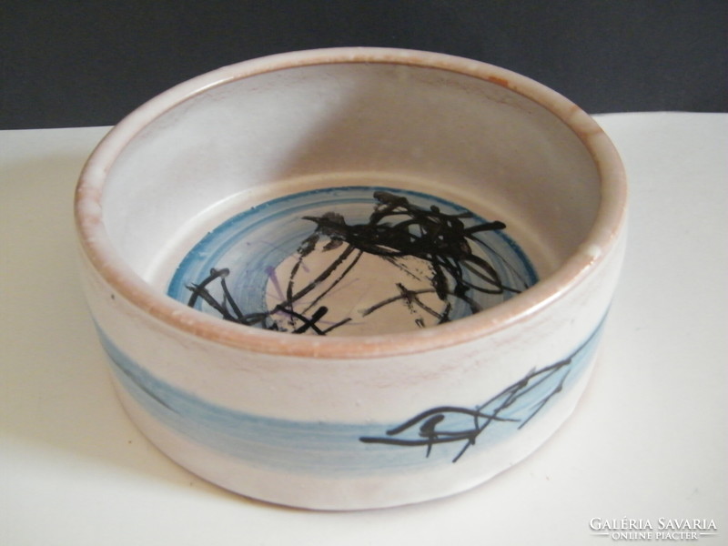Retro Italian ibis cunardo ceramic bowl, caspo