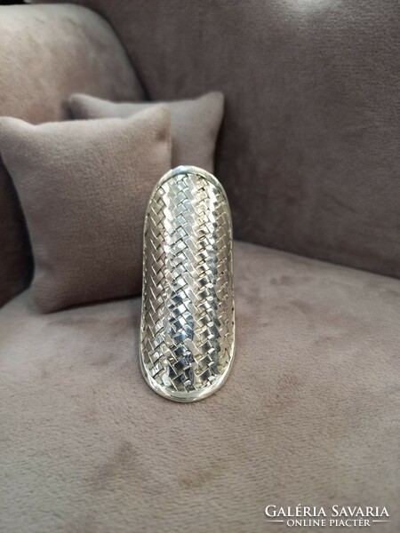 Indonesian silver ring braided