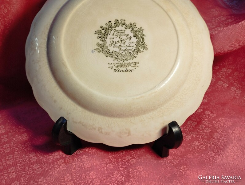 Antique English tomato bird porcelain cake plate