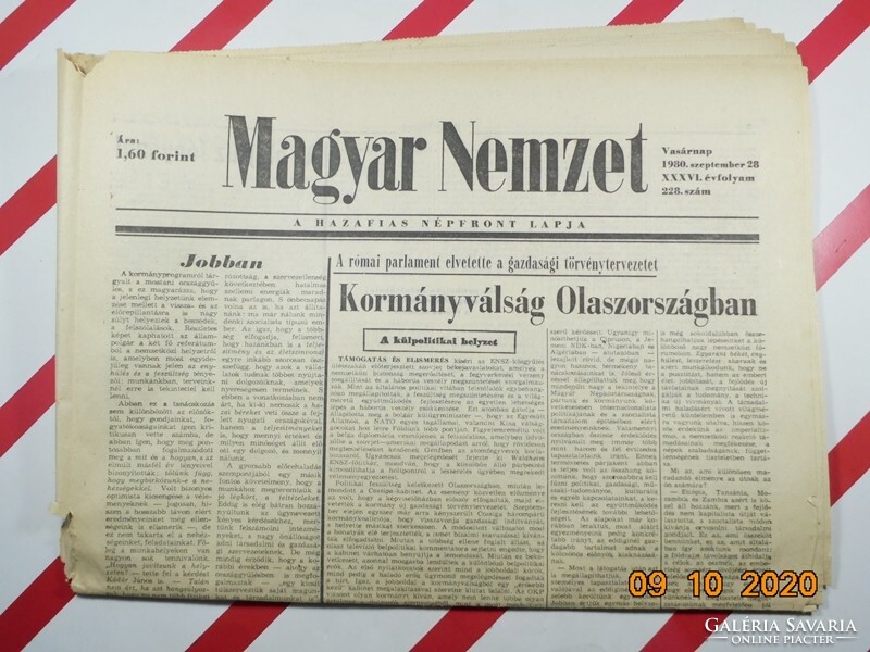 Régi retro újság - Magyar Nemzet - 1980 szeptember 28. Születésnapra