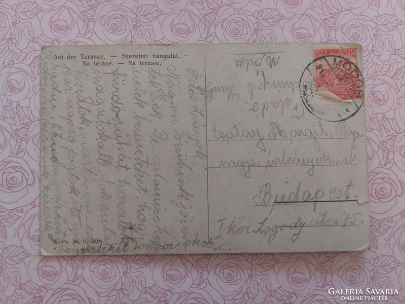 Régi képeslap1918 levelezőlap szerelmespár