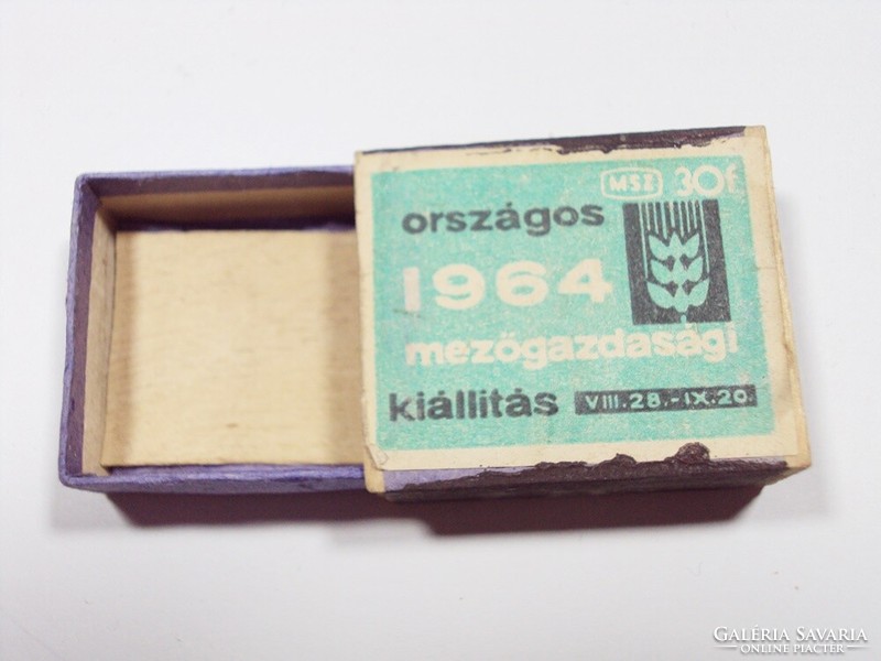 Retro match advertisement wooden matchbox - national agricultural exhibition 1964 08. 28. - 09. 20.