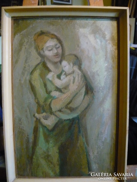 Mother with child oil painting