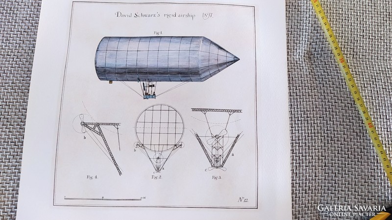 (K) Malév naptár David Schwarz's rigrid airship 1897 (repülés)