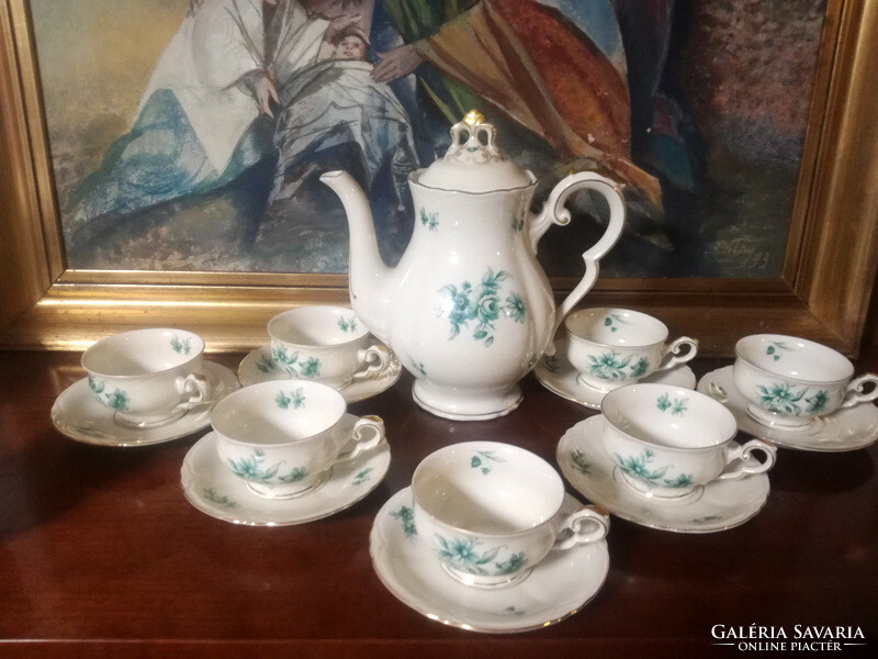 Vintage 'alt schönwald' porcelain coffee set for 7 people