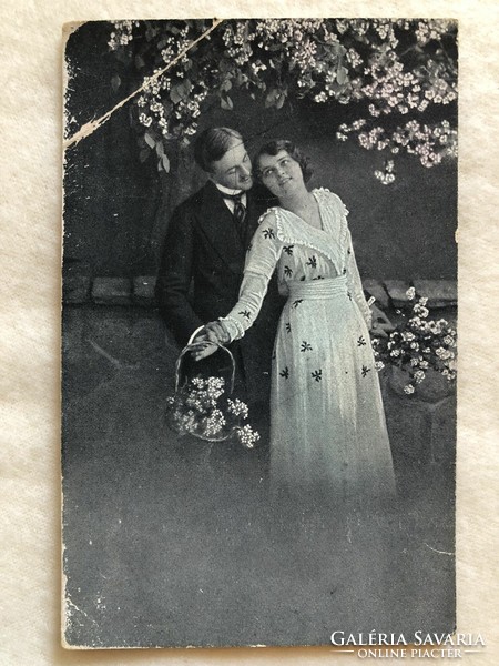 Antik, régi romantikus képeslap  - 1920                  -3.