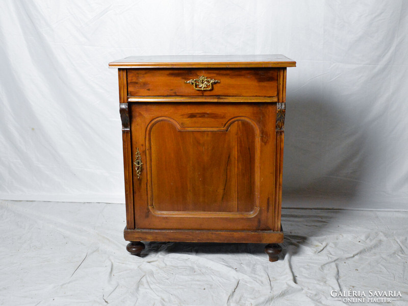 Antique pewter dresser with 1 door + drawer