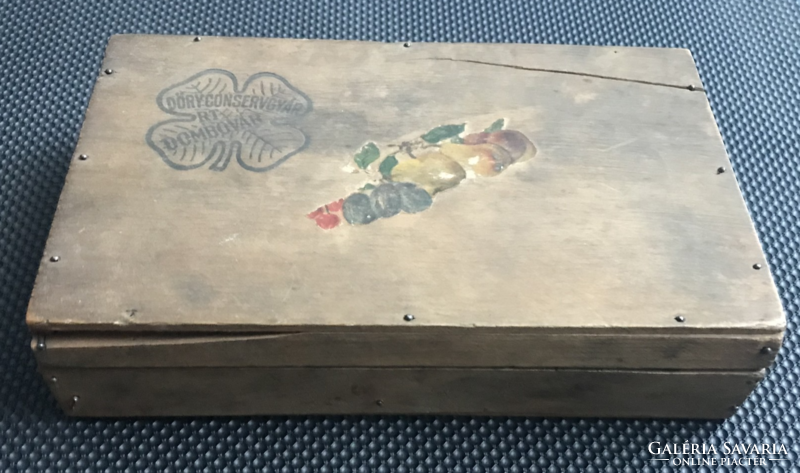 Döryconservgyár rt dombóvár - antique advertising wooden chest, box