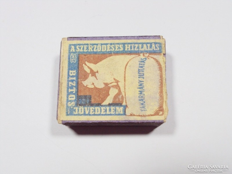 Retro Matches Advertising Wooden Matchbox - Contract Fattening Safe Income Feed Allowance