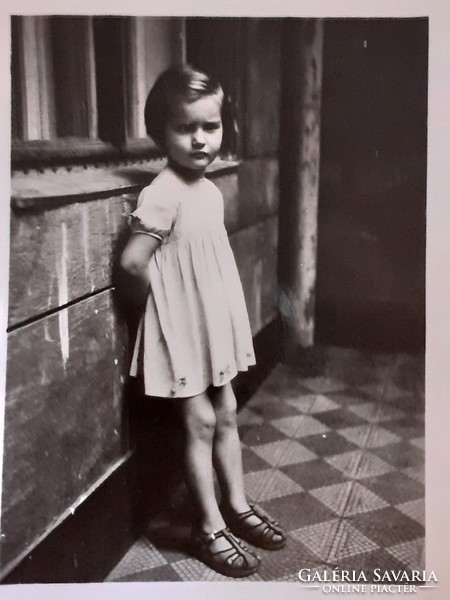 Régi gyerekfotó 1940 körül vintage fénykép kislány kisfiú 11 db